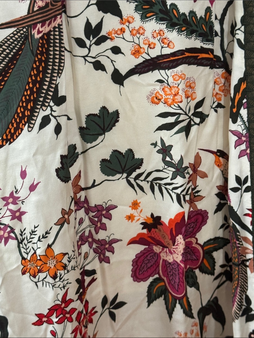by Anthropologie Floral Lace-Trim Midi Dress in White with Red & Pink Blooms S-8 - Picture 7 of 16
